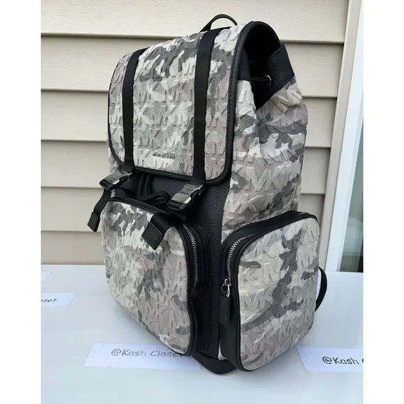 Michael Kors backpack cooper logo denim backpack utility rucksack black - Picture 2 of 12